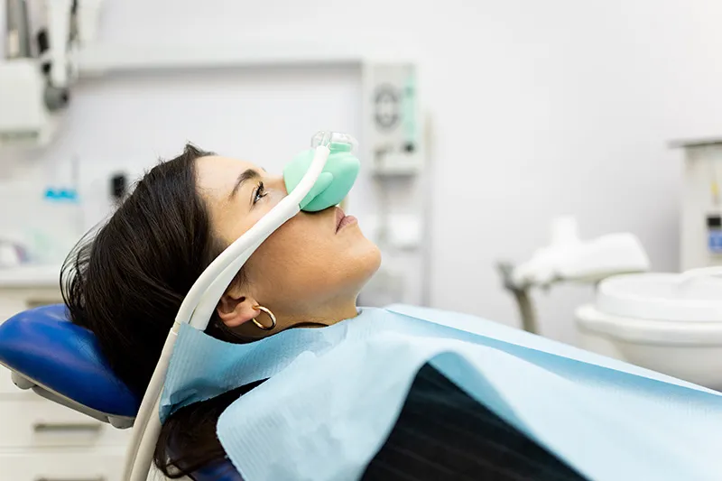 Patient relaxing with sedation at Studio One Dental